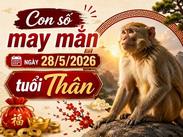 Luận giải con số may mắn ngày 28/5/2026 tuổi Thân